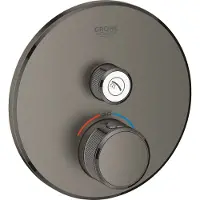 GROHE Opbouwdeel grohtherm smartcontrol douche t, rond hard graphite geborsteld