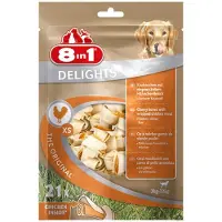 8In1 Delights Kauwknook - Hondensnacks - Kip 21x12 g 21 stuks Xsmall