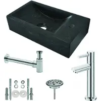 Praya One Pack Wiesbaden Hardstenen fontein 40x22x10cm rechts compleet