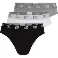 Cr7 Heren slip 3-pack effen zwart/wit/grijs