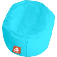 Whoober ronde zitzak "Ibiza" M outdoor aqua blauw - Wasbaar - Geschikt voor buiten
