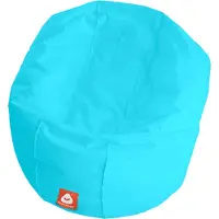 Whoober ronde zitzak "Ibiza" L outdoor aqua blauw - Wasbaar - Geschikt voor buiten