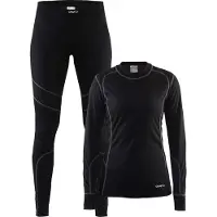 Craft Baselayer Set - Thermoset Dames - Zacht en comfortabel - Black/Granite - Maat XL