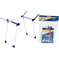 Klein Toys Leifheit droogrek - inklapbaar - 63x27x50 cm - ruimte voor poppenkleertjes of nat pluche speelgoed - blauw wit