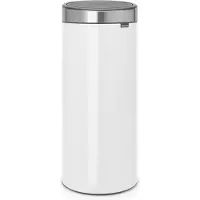 Brabantia Touch Bin Prullenbak - 30 liter - White / Matt Steel Fingerprint Proof deksel