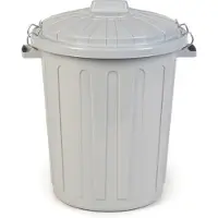 Curver voerton met deksel lichtgrijs 70 liter/25-30 kg