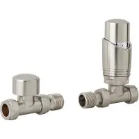 Eastbrook Valve radiator aansluitset recht met thermostaat RVS