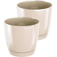 Prosperplast Bloempot Rond Duop 24cm CREME Prosperplast / 2 STUKS ! /