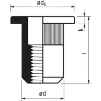 Masterfix Blindklinkmoer M8x16mm Staal - 250 stuks