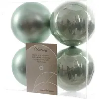 Snowflake Box a 4 ballen mat/g100mm eucalyptus Kerstartikelen