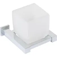 Plieger Cube Bekerhouder Matglas Chroom - Wandmontage - Tandenborstelhouder Badkamer