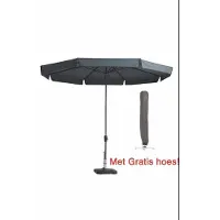 Madison Parasol rond 350 cm Grijs met Gratis hoes!