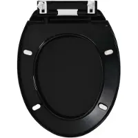 vidaXL Toiletbril soft-close met quick-release ontwerp zwart