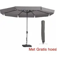 Madison Parasol Rond Dusseldorf 350 cm Taupe met hoes!