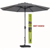 Madison Ronde parasol lichtgrijs met hoes 300 cm