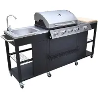 vidaXL Buitenkeuken met barbecue Montana 4 branders
