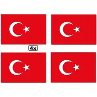 Thema party 4x Vlag Turkije 90x150 cm