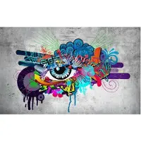 Karo-art Fotobehang - Graffiti oog