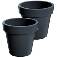 Prosperplast Bloempot Buiten Rond Lofly 16cm ANTRACIET Prosperplast / 2 STUKS ! /