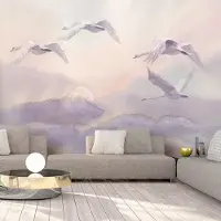 Karo-art Fotobehang - Vliegende Zwanen