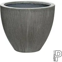 Pottery Pots Bloempot Ridged Jesslyn S Dark Grey Vertically Ridged 51 x 43 cm