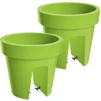 Prosperplast Bloembak Balkonbak Lofly Railing 25x25x23cm LIME / 2 STUKS ! /