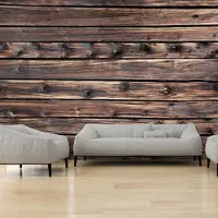 Karo-art Fotobehang -Bruine planken