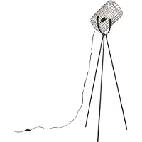 QAZQA Industriële vloerlamp tripod staal zwart - Bliss Vefa
