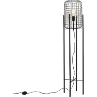 QAZQA Industriële vloerlamp zwart - Bliss Vefa