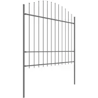 vidaXL Tuinhek met speerpunt staal 1506x175 cm zwart