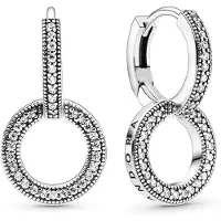 Pandora Oorbellen - Funkelnde Doppel-Ohrringe in silver