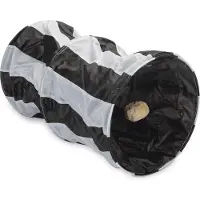 Beeztees Cruzzle - Kattentunnel - Nylon - Zwart/Wit - 50x26x26 cm