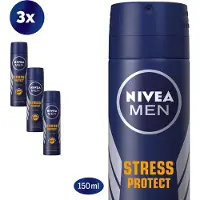Nivea MEN Stress Protect Deodorant Spray - 3 x 150 ml - Voordeelverpakking
