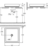 GROHE Cube keramiek waskom 40x40cm z/overloop Pureguard wit