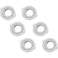 Groenovatie Inbouwspot, Rond, Kantelbaar, Mat Wit, 6-Pack
