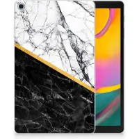 B2Ctelecom Samsung Galaxy Tab A 10.1 (2019) Tablet Back Cover Marmer Wit Zwart - Origineel Cadeau Man