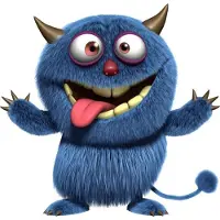 VAN IKKE Muursticker Blauw monster