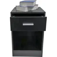 Vdd Nachtkastje - halkastje - met opberglade - 60 cm hoog - zwart