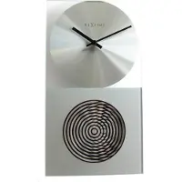Nextime OP - Klok - Rechthoekig - Glas - 16x30 cm - Zilverkleurig