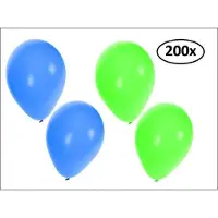 Partyxplosion Ballonnen helium 200x groen en blauw