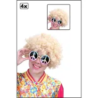 Partyxplosion 4x Pruik hippy blond