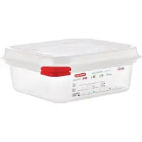 ARAVEN Voedselcontainer Araven, GN1/6, 1,1L, incl deksel, 4 stuks