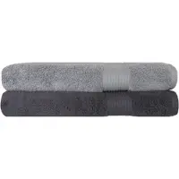 ISleep Terry Strandlaken - 100x180 cm - Antraciet - 2 stuks