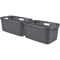 Curver Style Wasmand - 45L - 2 stuks - Antraciet