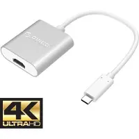 ORICO - Aluminium Type-C naar HDMI Adapter – 4K Ultra HD – voor MacBook, Mi NoteBook Air, Huawei MateBook en Lenovo YOGA – Mac Style – 15CM Kabel – Zilver