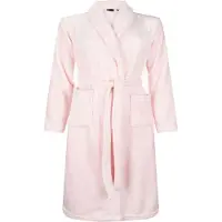 Badrock Kinderbadjas - fleece- lichtroze - sjaalkraag - maat M (7-8 jaar)