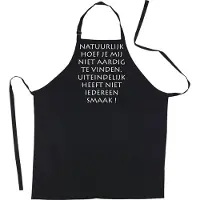 Kariban Mijncadeautje Schort - Je hoeft mij niet aardig te vinden - grappige - leuke Keukenschort - Zwart