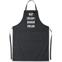 Kariban Mijncadeautje - Luxe schort - Niet lullen bekken vullen - zwart