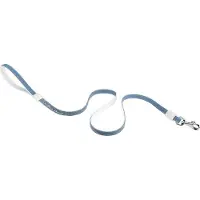 Ferplast hondenriem Lux 15 mm L 110 cm kunstleer lichtblauw/wit