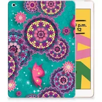 B2Ctelecom Back Cover voor Apple iPad 10.2 | iPad 10.2 (2020) | 10.2 (2021) Tablethoes Cirkels en Vlinders